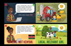 Comparison of a generic AI prompt versus a localized ChatGPT prompt for a Kenyan Grade 3 CBC story about a shamba